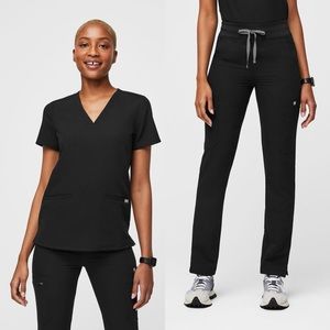 Figs Black Scrubs Set